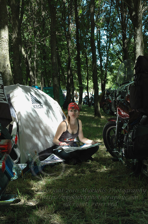 Camping in the trees at Iowa ABATE Freedom Rally